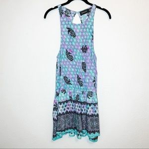 MINKPINK Blue and Purple Patterned Dress